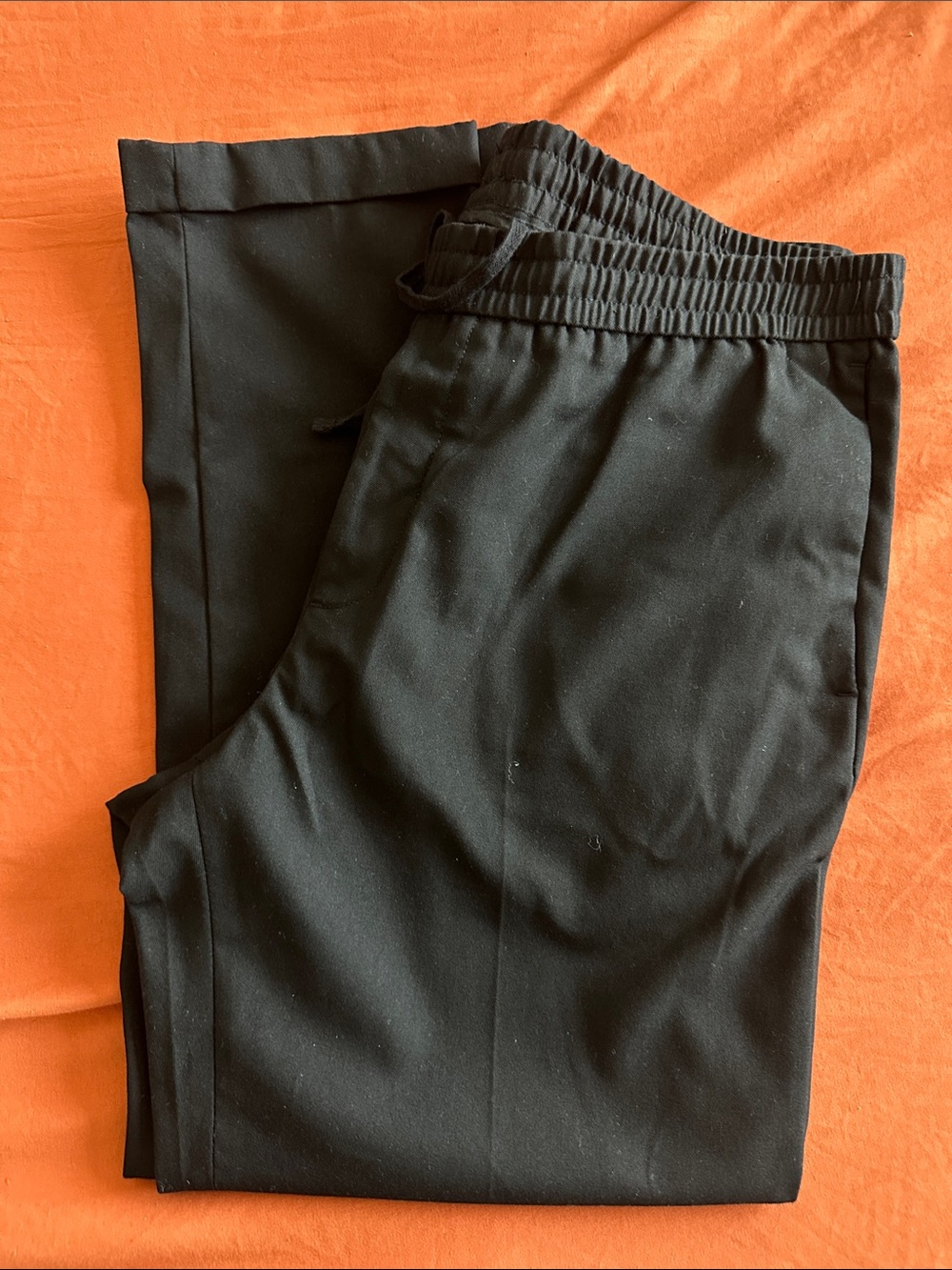 H&M Men's Black Elastic-Waist Dress Jogger Pants